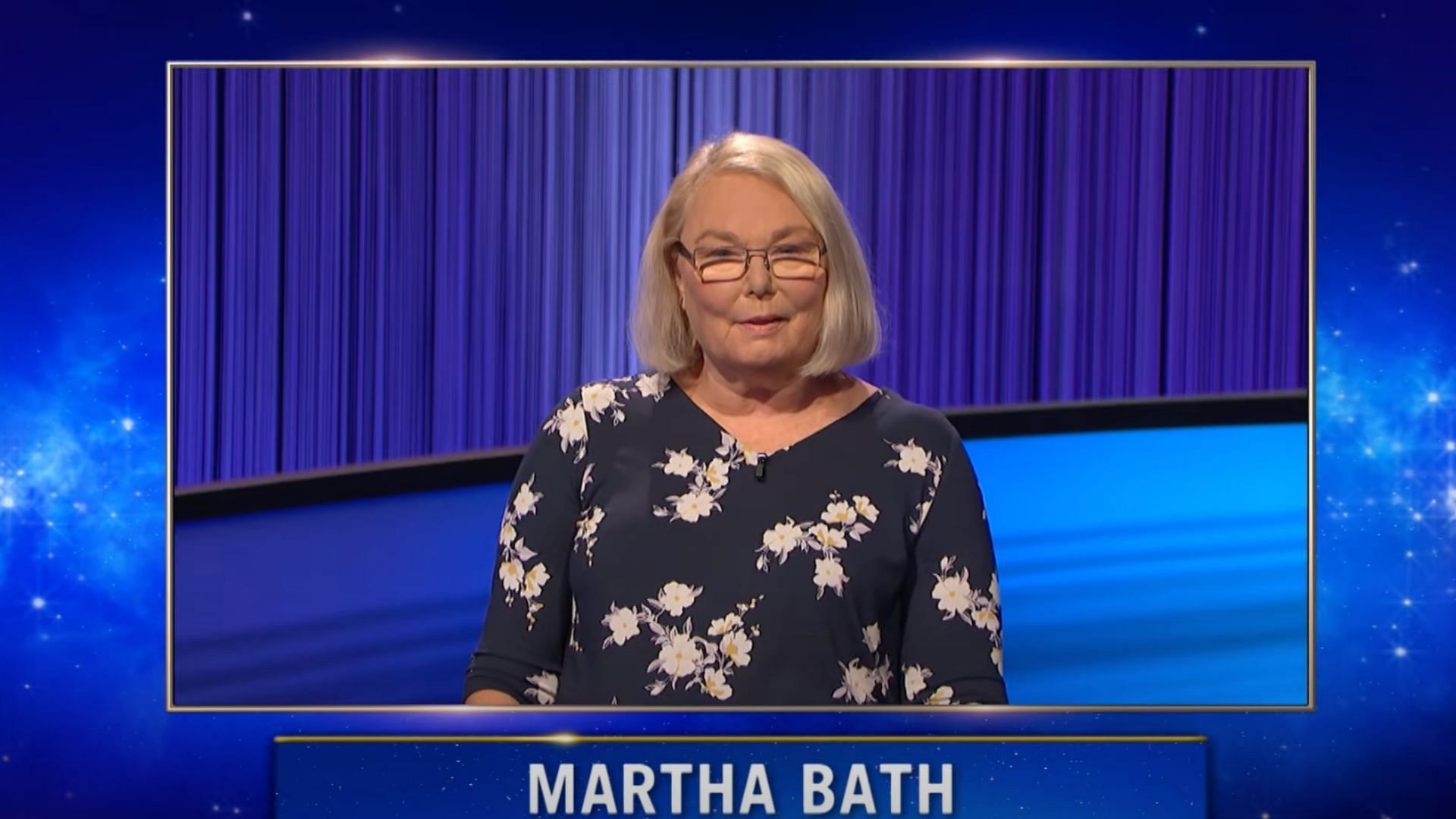 Martha Bath : la gagnante de ce soir (Image via Jeopardy)