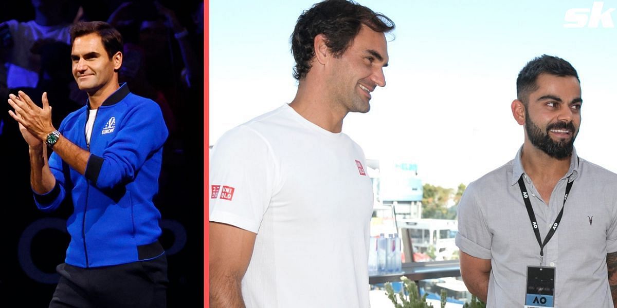 Roger Federer met Virat Kohli in 2018