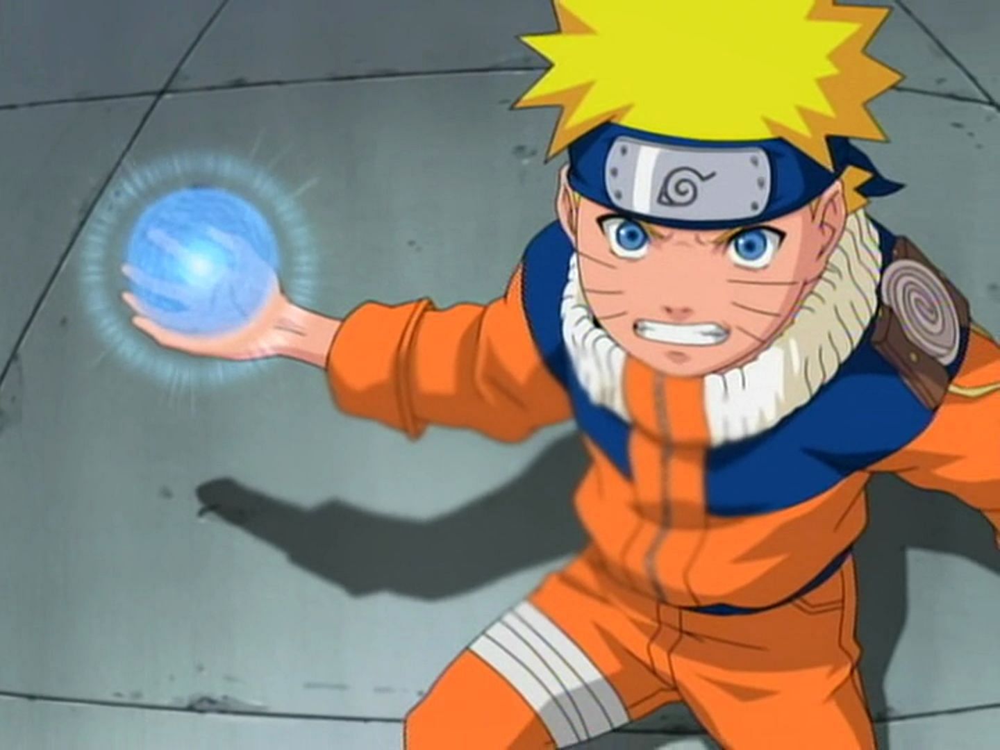 Pre-Shippuden era Naruto using Rasengan (Image via Masashi Kishimoto/Studio Pierrot)