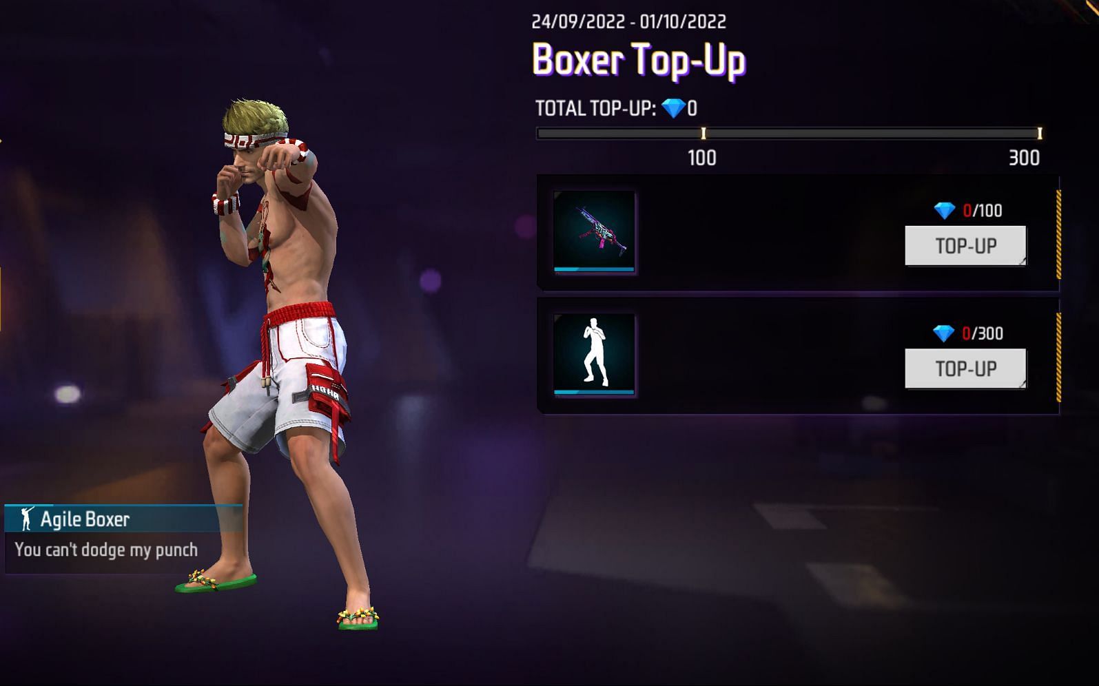 The Boxer Top Up event (Image via Garena)