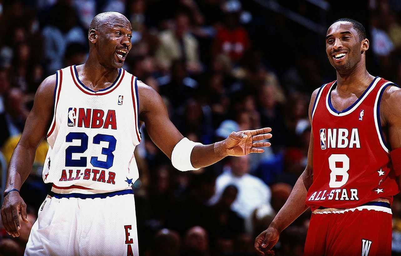 NBA legends Kobe Bryant and Michael Jordan