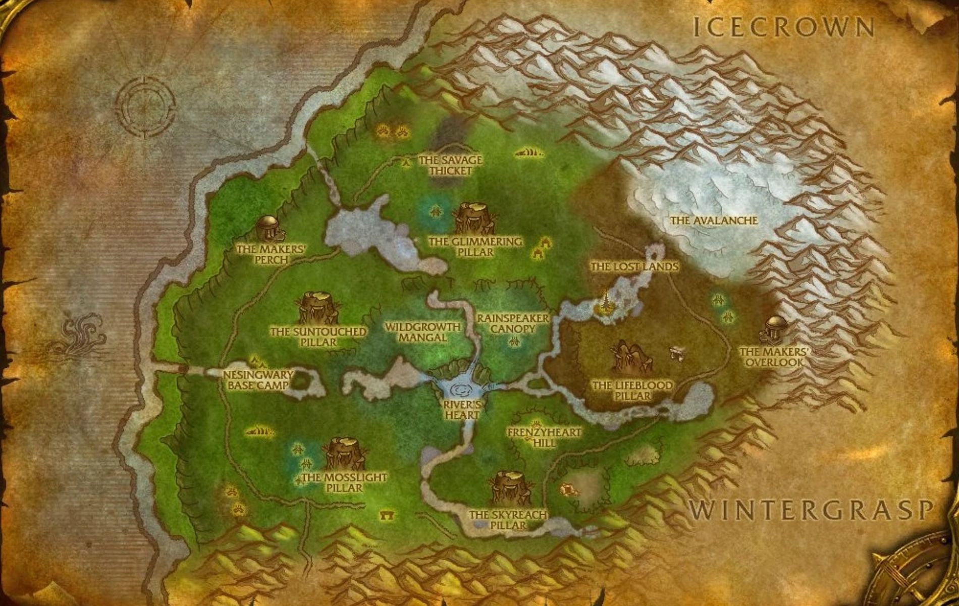 The Sholazar Basin is located in Northrend, Azeroth (Image via Blizzard Entertainment)