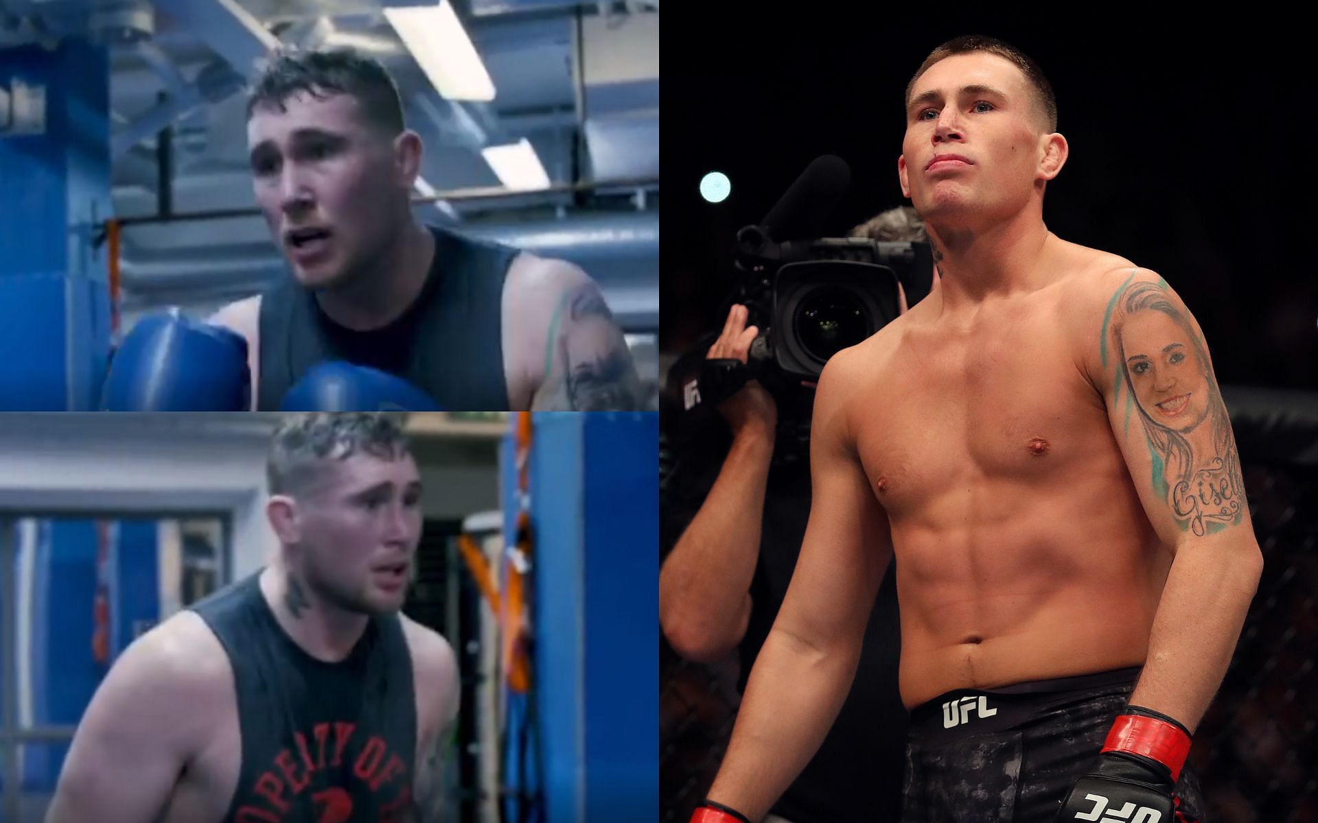 &lsquo;The Gorilla&rsquo; during a recent training session (Left), Darren Till (Right) [Image courtesy: @darrentill2.0 Instagram and Getty Images]