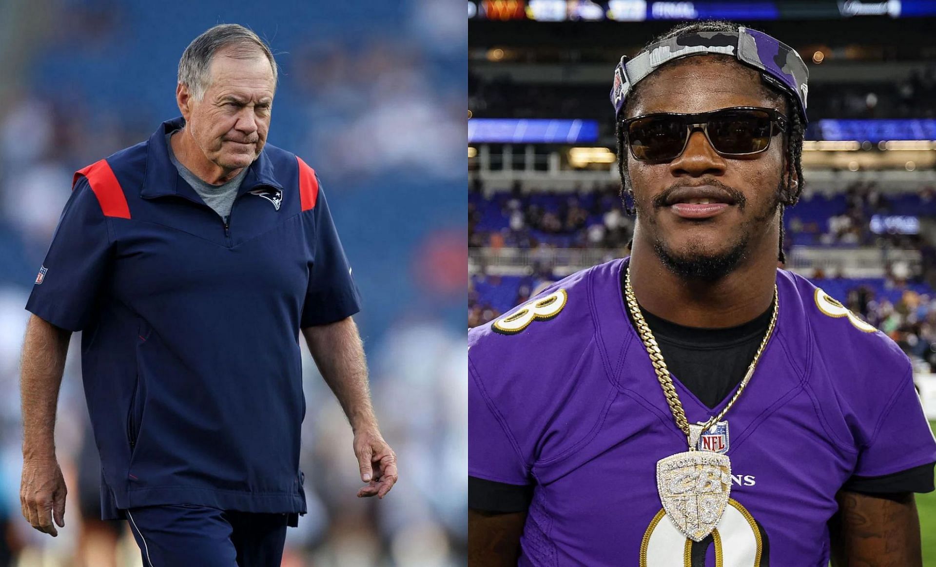 The Ravens quarterback and Patriots coach