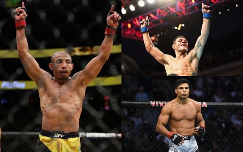 José Aldo (left), Rafael dos Anjos (top right) and Paulo Costa (bottom right)