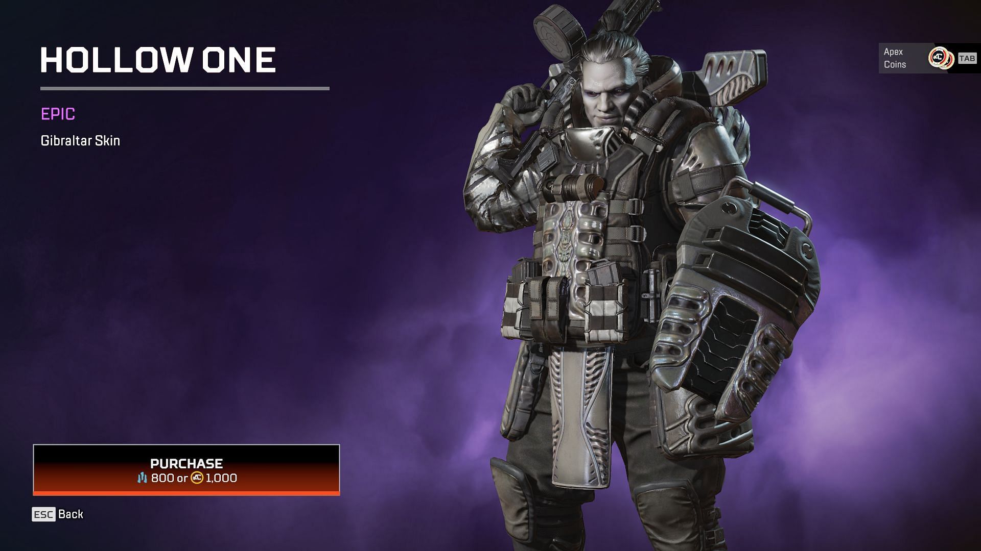 The epic Hollow One legend skin in Apex Legends (Image via EA)