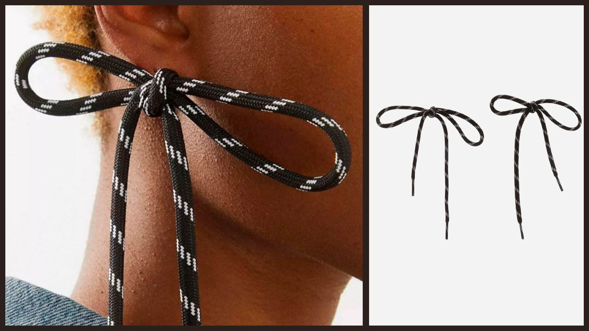 Take a closer look at the controversial Shoelace Earrings (Image via Balenciaga)