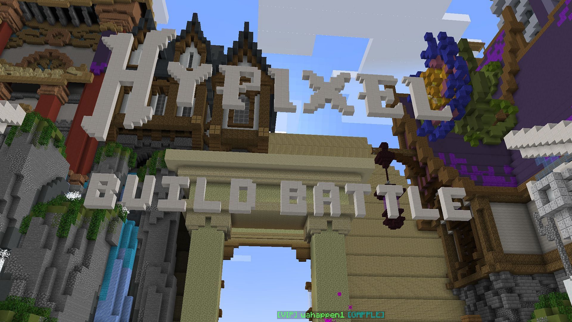 Build Battle hubs in the famous Hypixel Minecraft server (Image via Mojang)