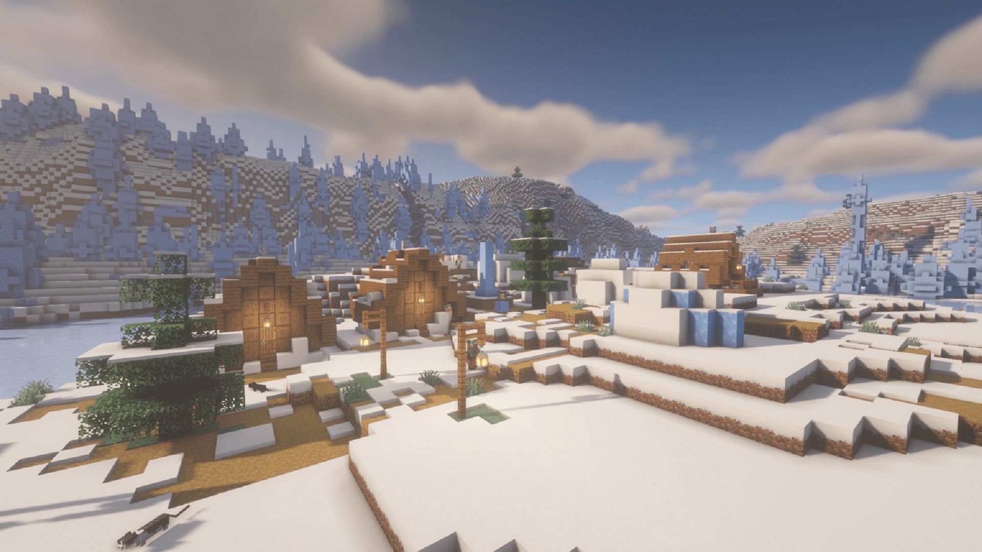 This seed should provide a great site for wintery builds (Image via Mojang)