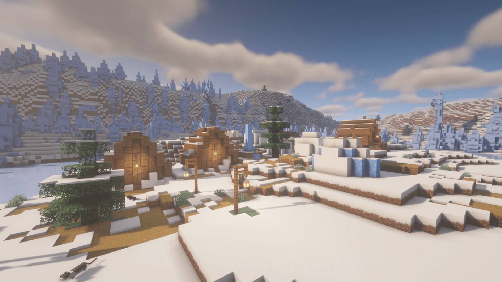 This seed should provide a great site for wintery builds (Image via Mojang)