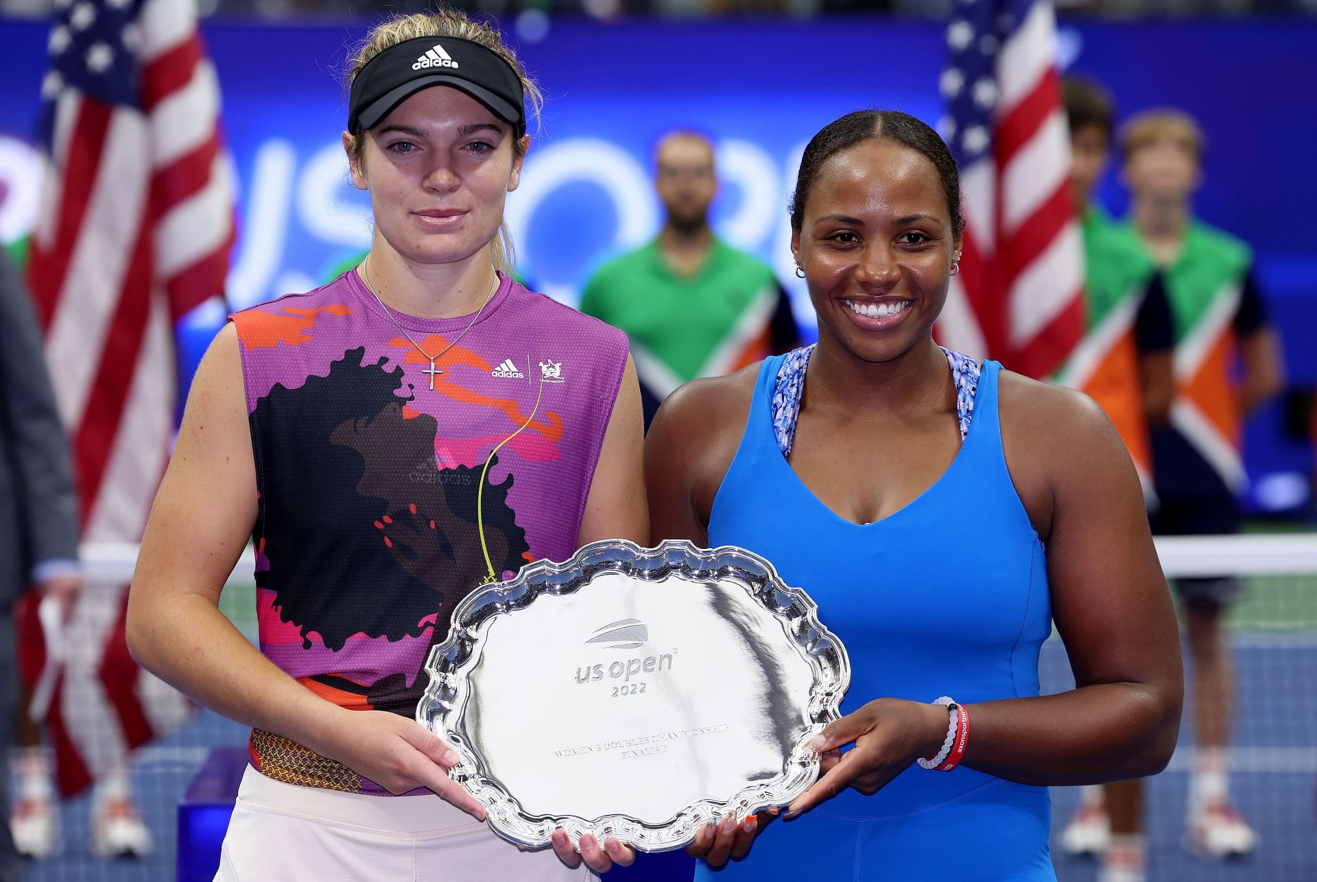 Taylor Townsend (R) and Katie McNally at the 2022 US Open