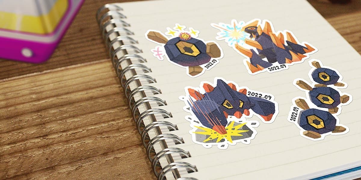 A look at the upcoming Roggenrola Community Day stickers (Image via Niantic)