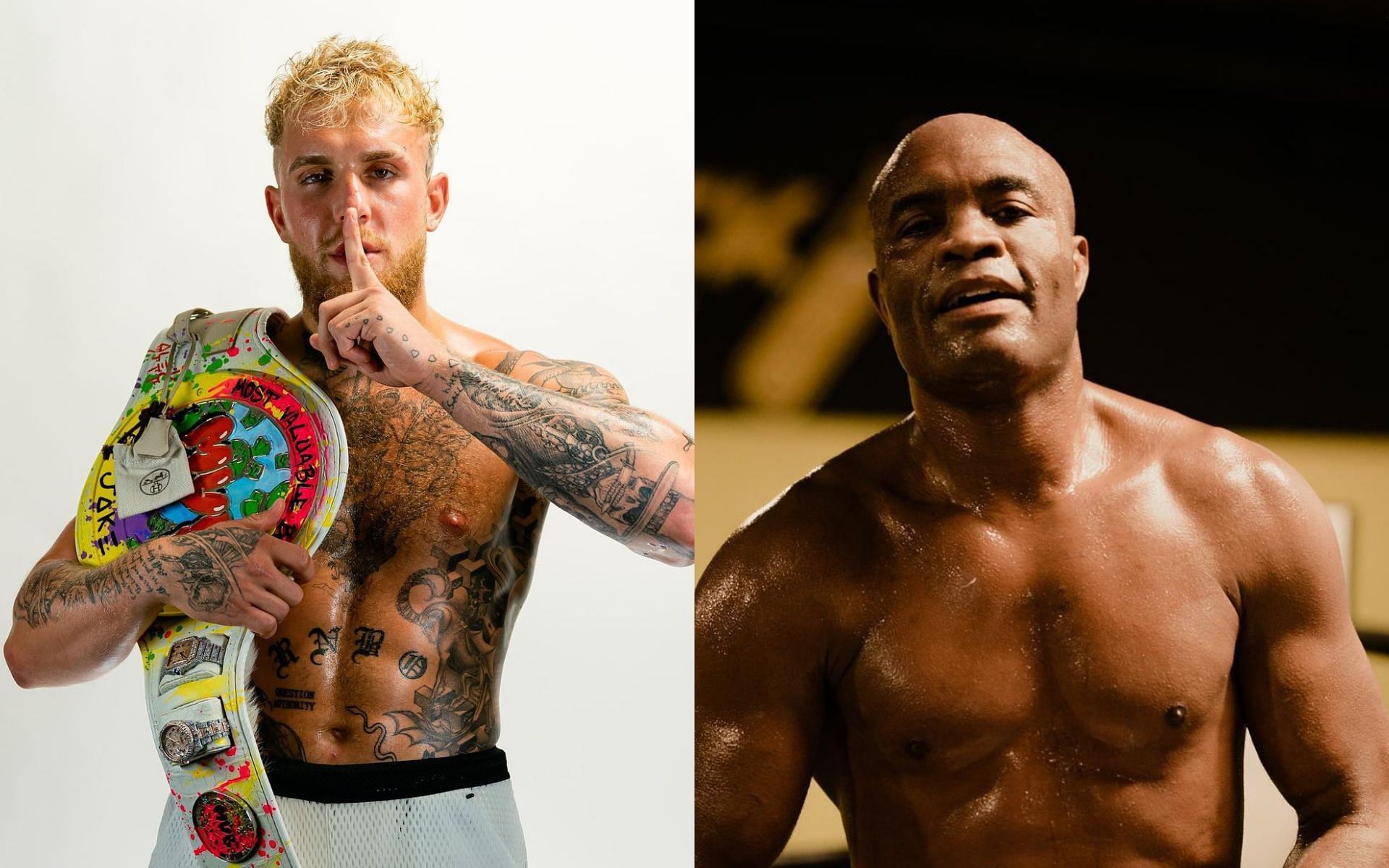 Jake Paul (Left) and Anderson Silva (Right) [Images via @jakepaul and @spiderandersonsilva on Instagram]