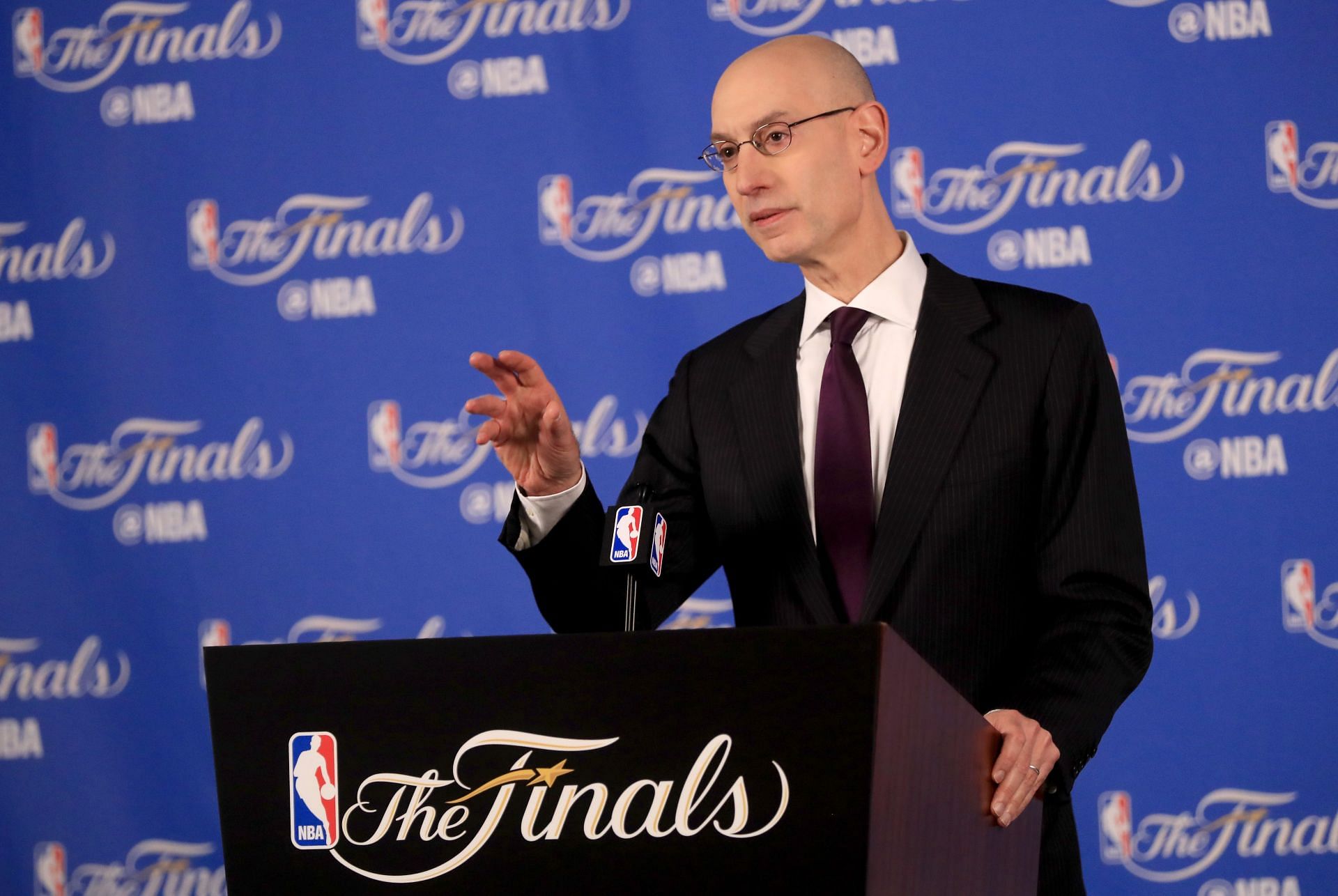 NBA Commissioner Adam Silver during a press conference.