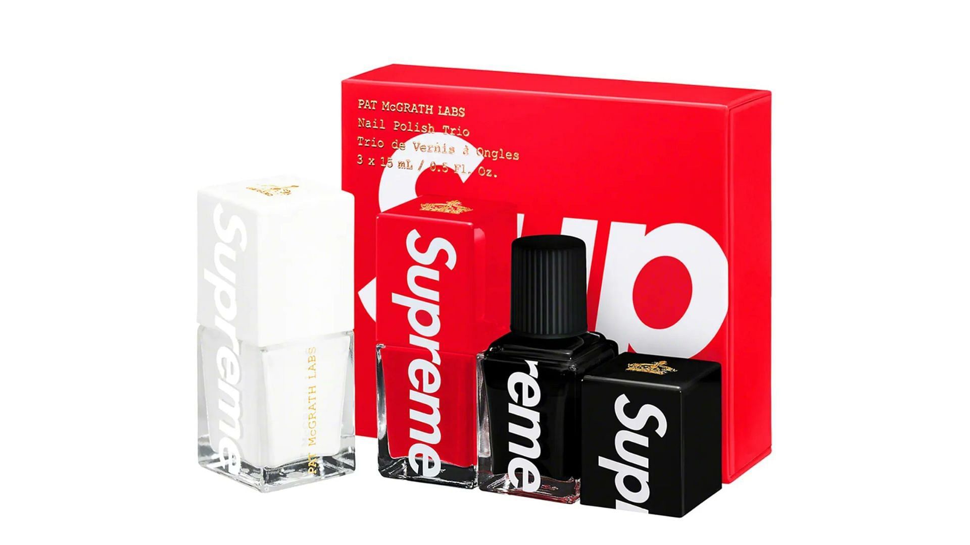 Supreme x McGrath Nail Polish Set of 3 (Red deals White Black)