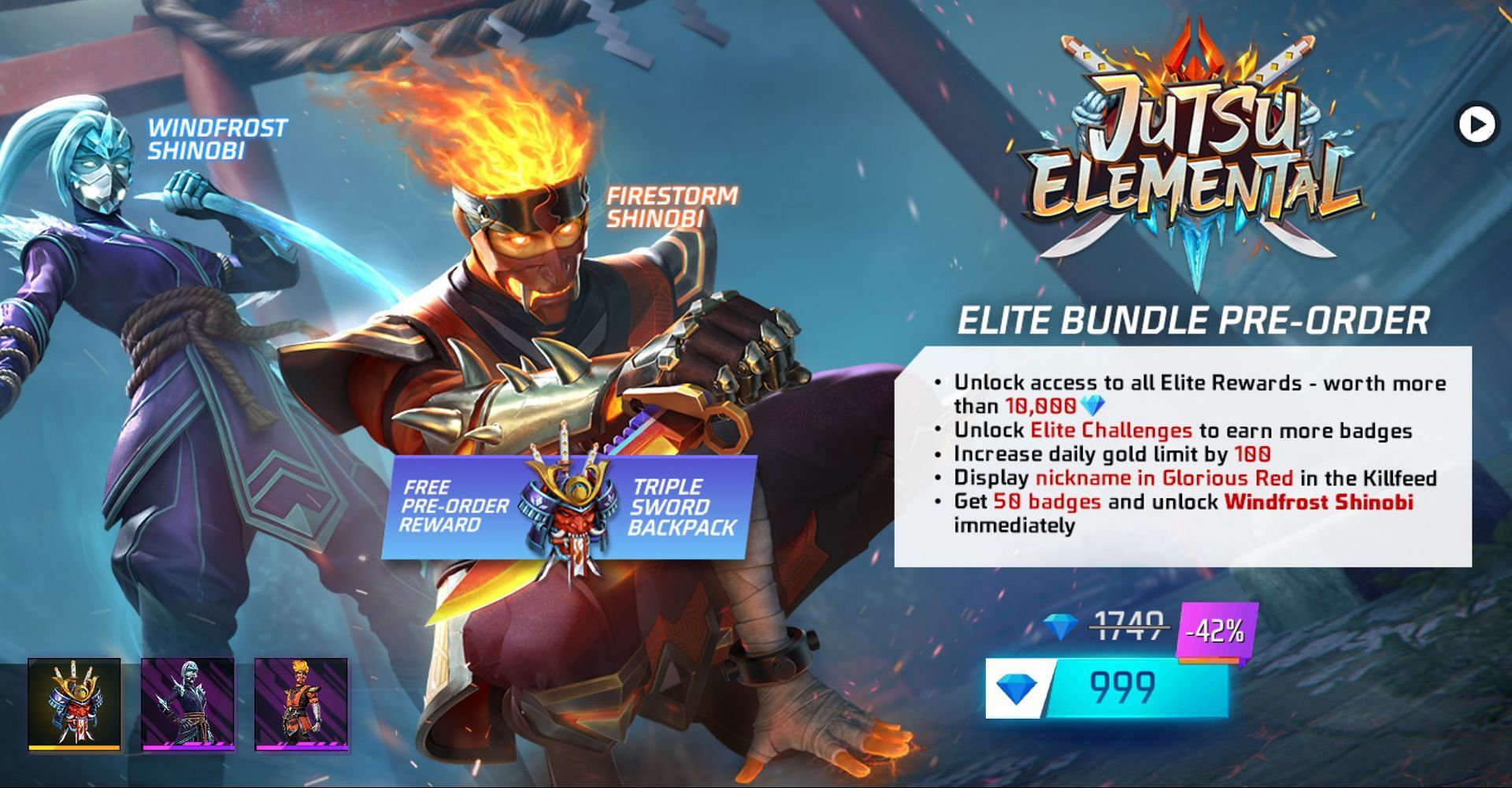 The Elite Bundle is available for pre-order (Image via Garena)