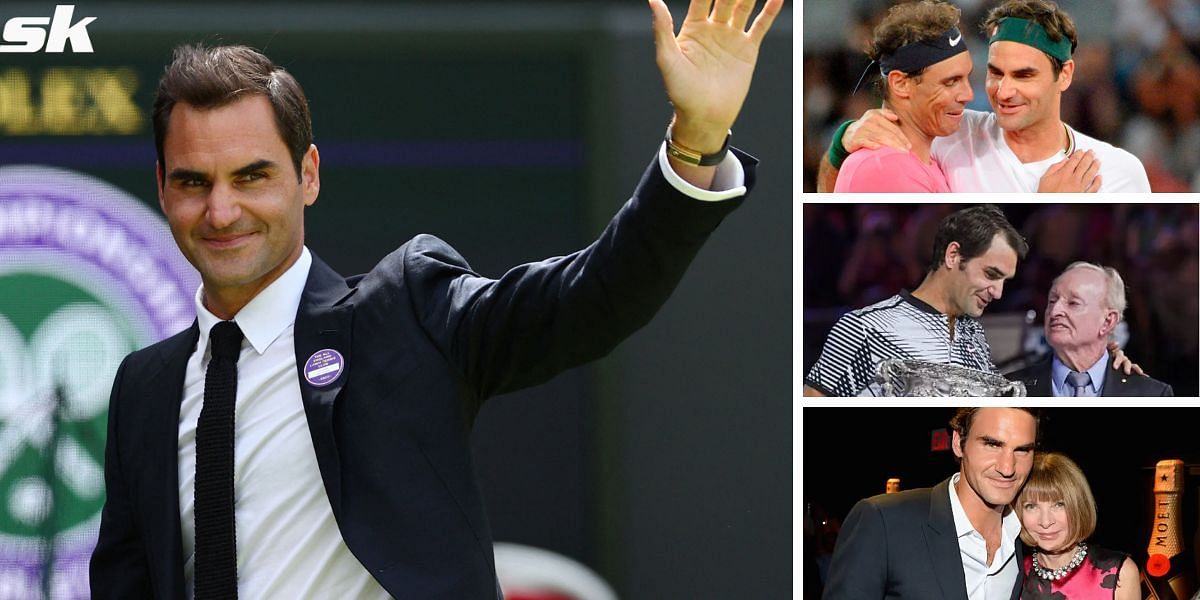 Rafael Nadal, Rod Laver and Anna Wintour pay homage to Roger Federer before his retirement at the Laver Cup