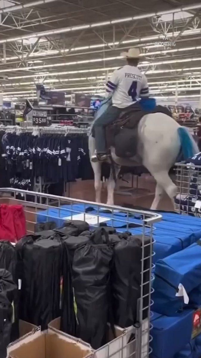 Watch: Cowboys fan strolls through Walmart on horseback after win – NBC  Sports Philadelphia