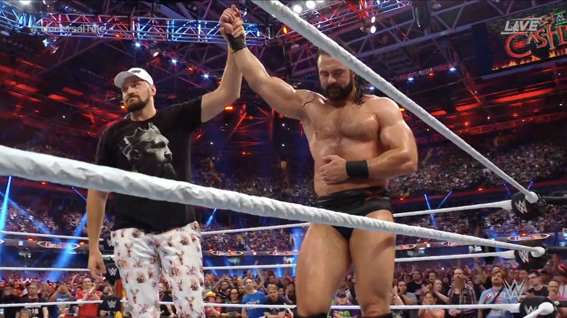 Drew McIntyre shared a moment with Tyson Fury at WWE Clash at the Castle