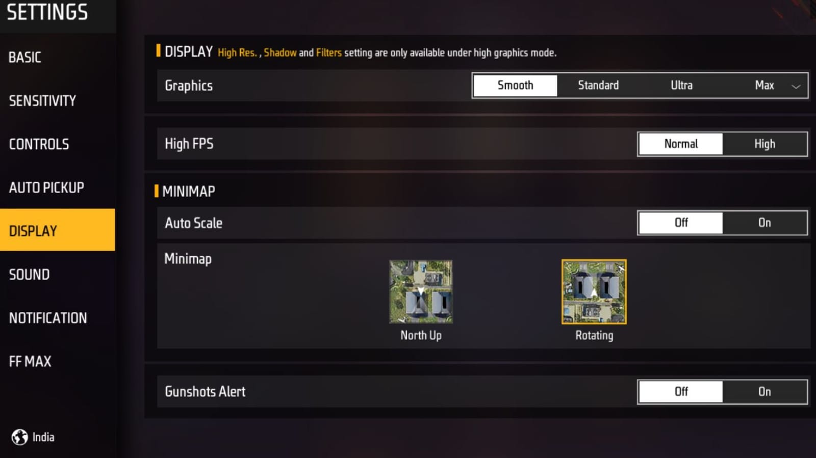 free fire max realme c11 settings