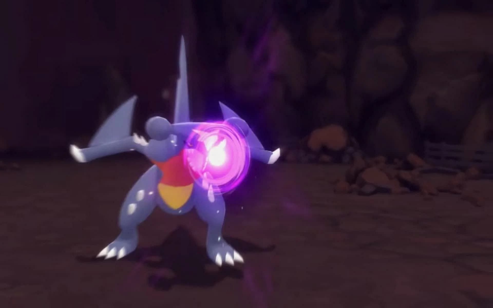 A look at Garchomp in action in Pokemon Brilliant Diamond and Shining Pearl (Image via ILCA)