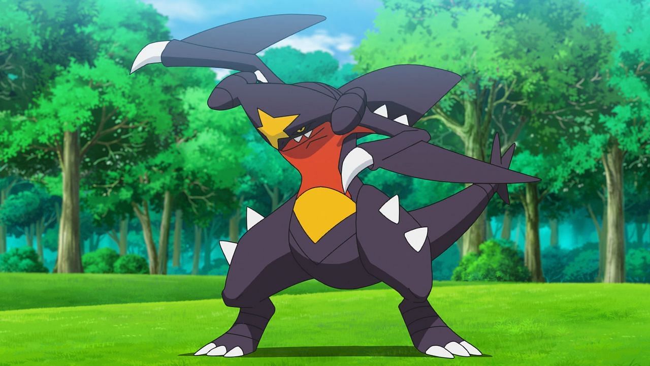 Garchomp as it appears in the anime (Image via The Pokemon Company)