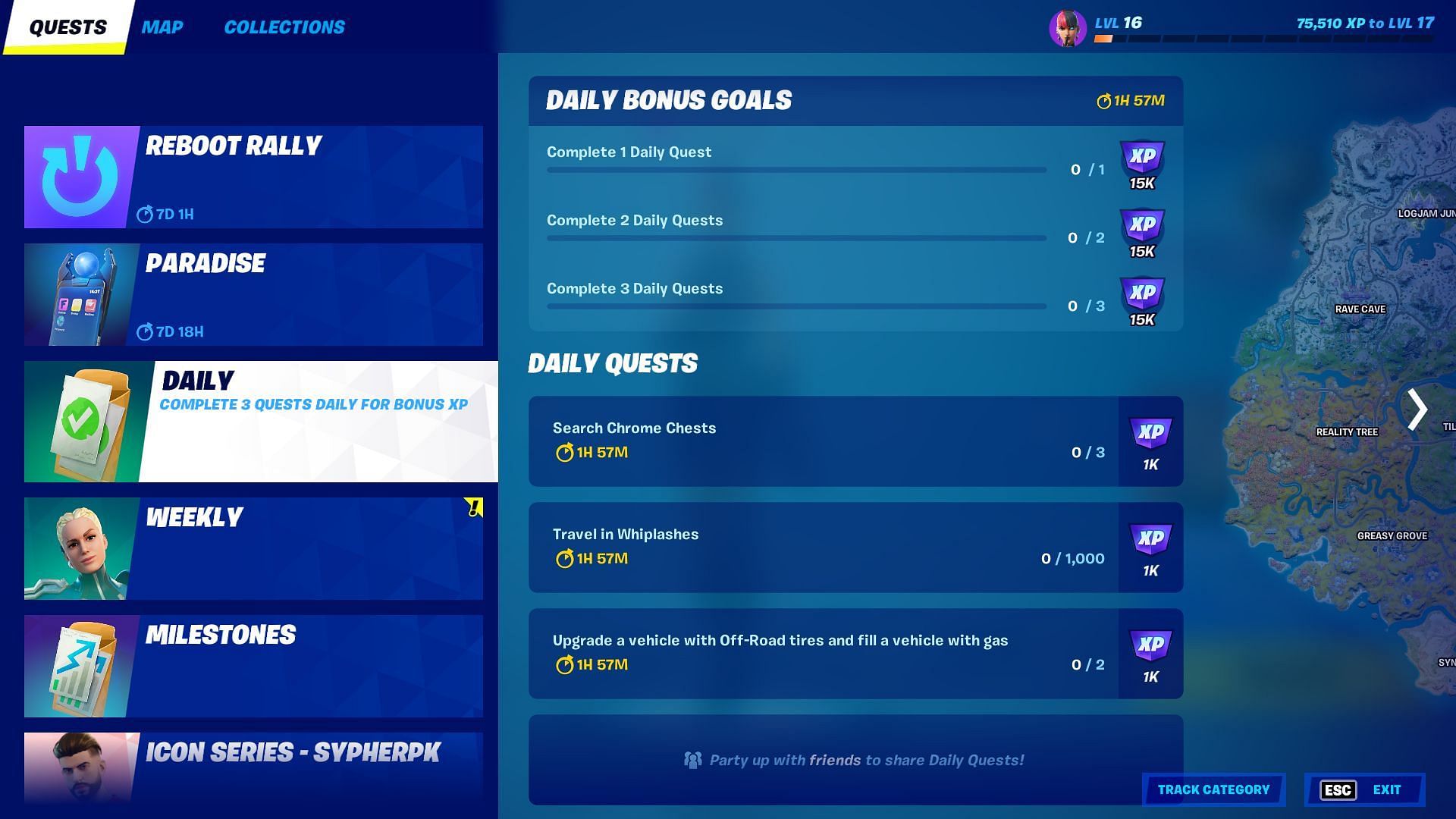 Daily challenges are easy enough to do (Image via Epic Games)