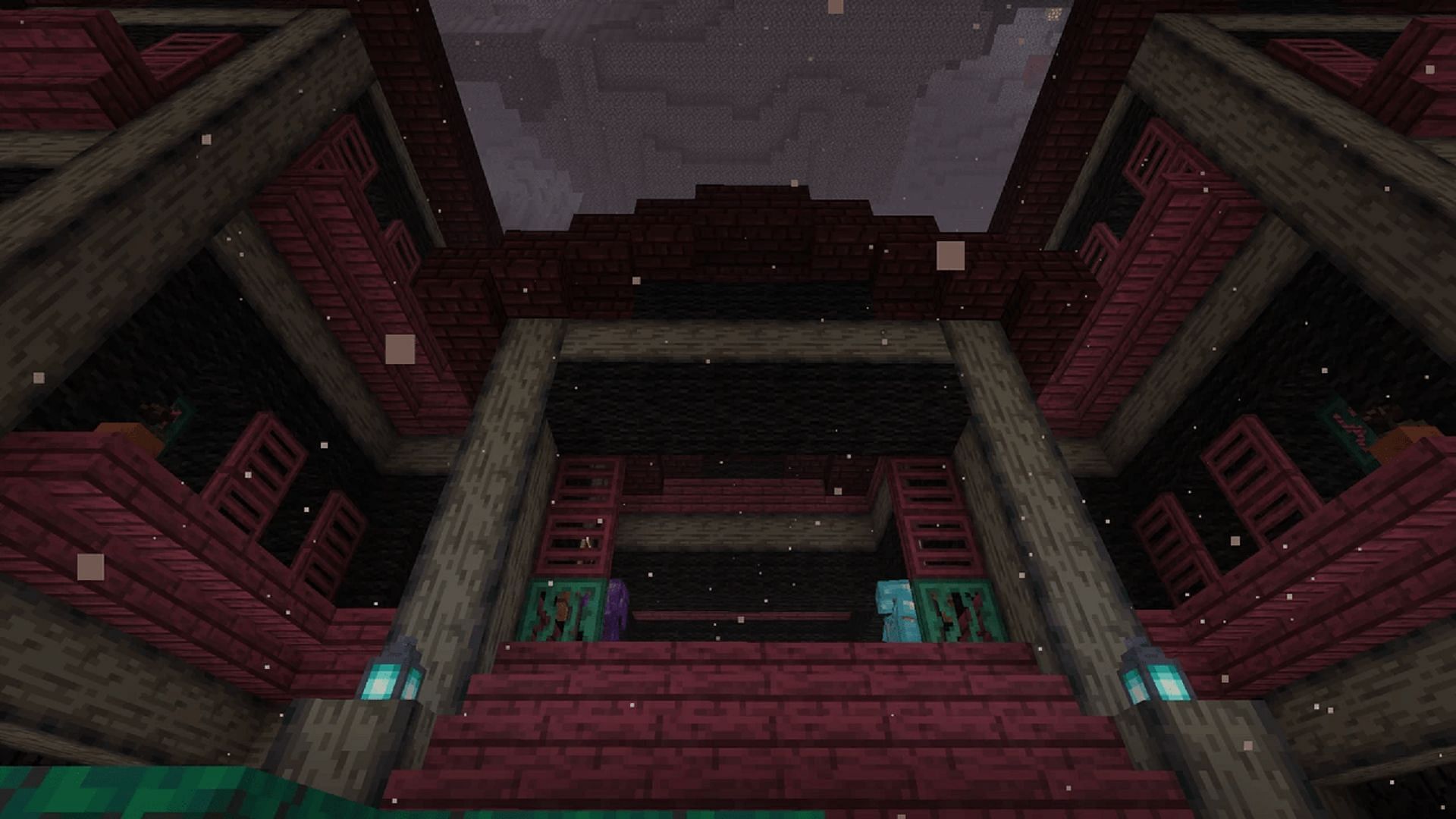 A Minecraft mansion made of Nether materials such as Nether brick (Image via Elicorne/Planet Minecraft)