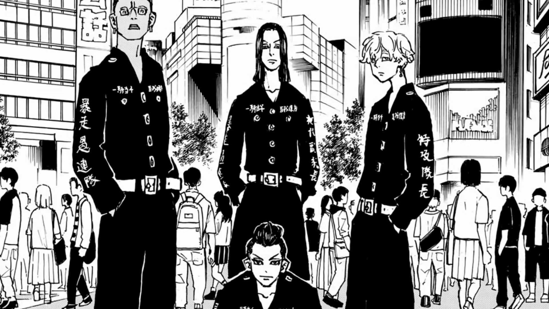 Shinichiro and the Black Dragons as seen in Tokyo Revengers (Image via Ken Wakui, Kodansha)