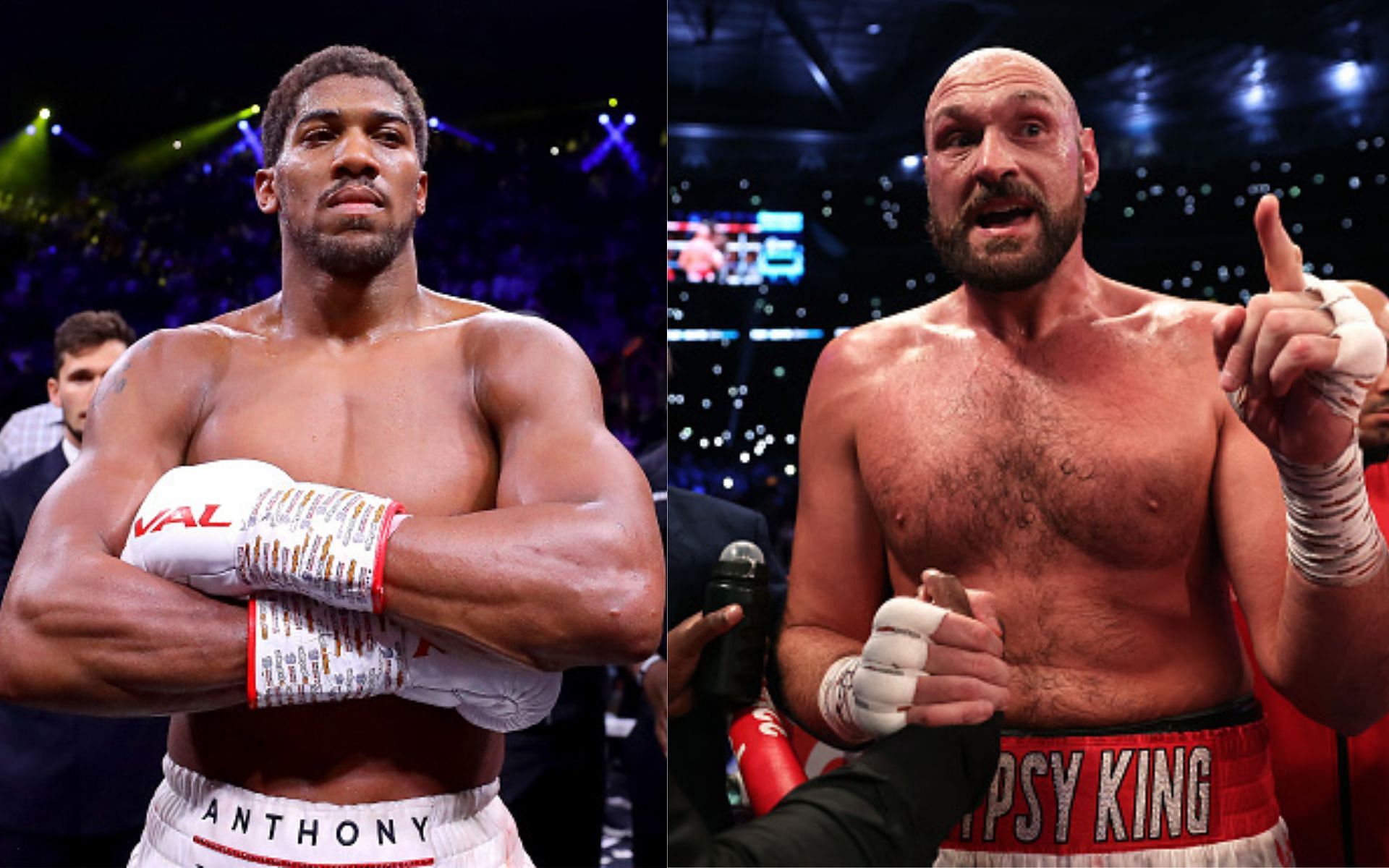 Anthony Joshua (left) and Tyson Fury (right)(Images via Getty)