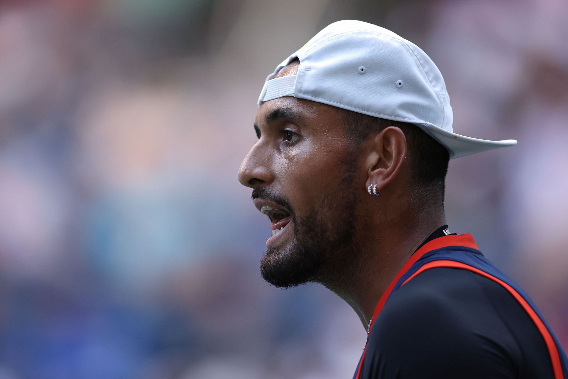 Nick Kyrgios was seen shouting at his players&#039; box