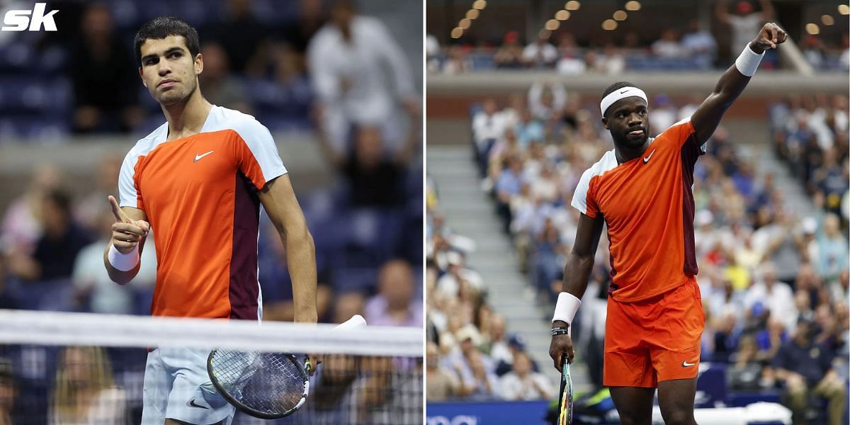 Carlos Alcaraz (L) and Frances Tiafoe.