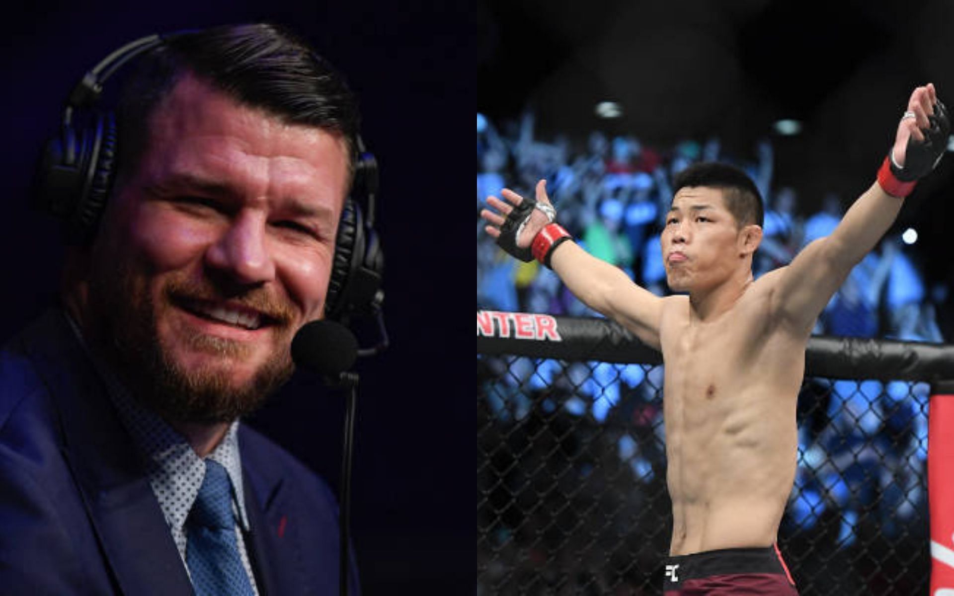Michael Bisping (left) and Li Jingliang (right)