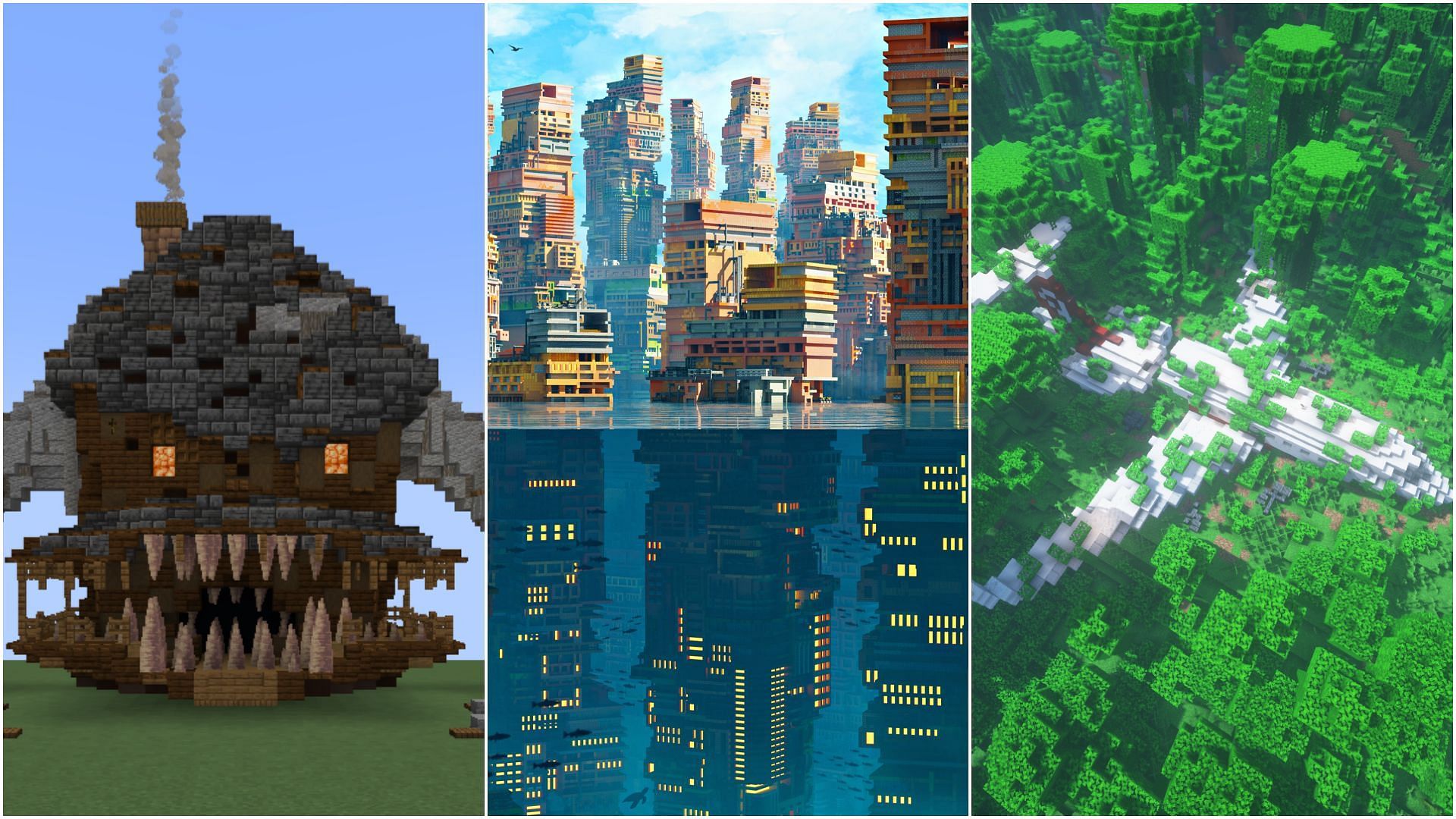 Some of the best builds in Minecraft Reddit pages in September (Image via Mojang)