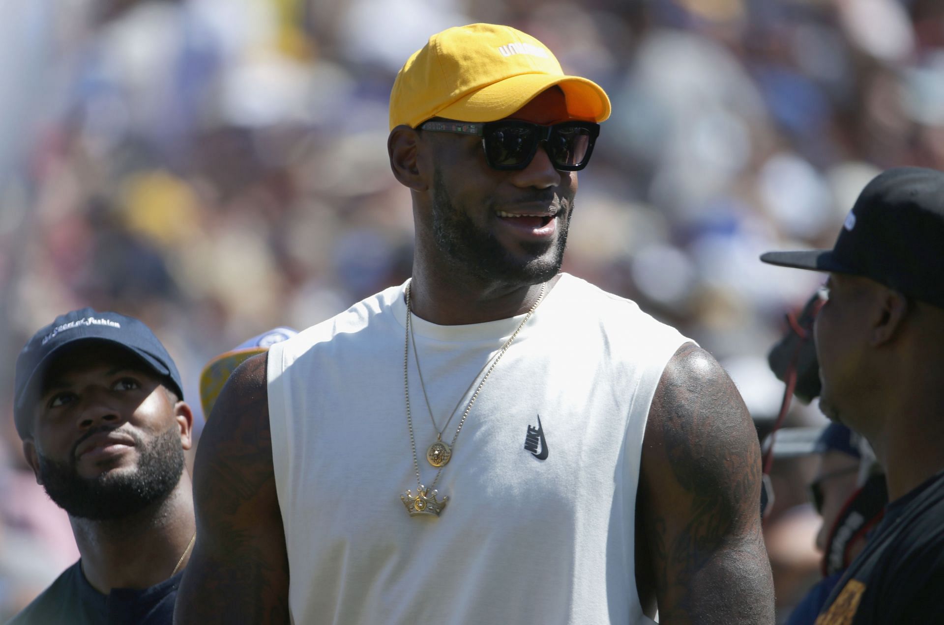 LeBron James at the Seattle Seahawks v Los Angeles Rams game