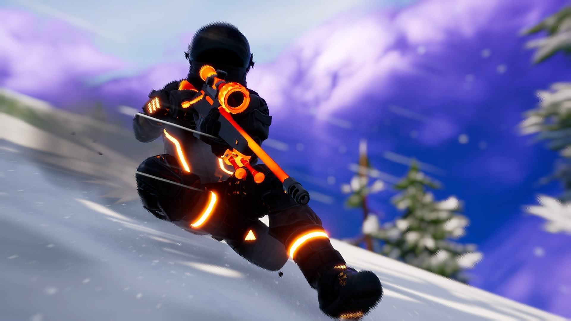 Sliding downhill in Fortnite is fun as long as the bullets don&#039;t start flying (Image via Twitter/RealZapp)