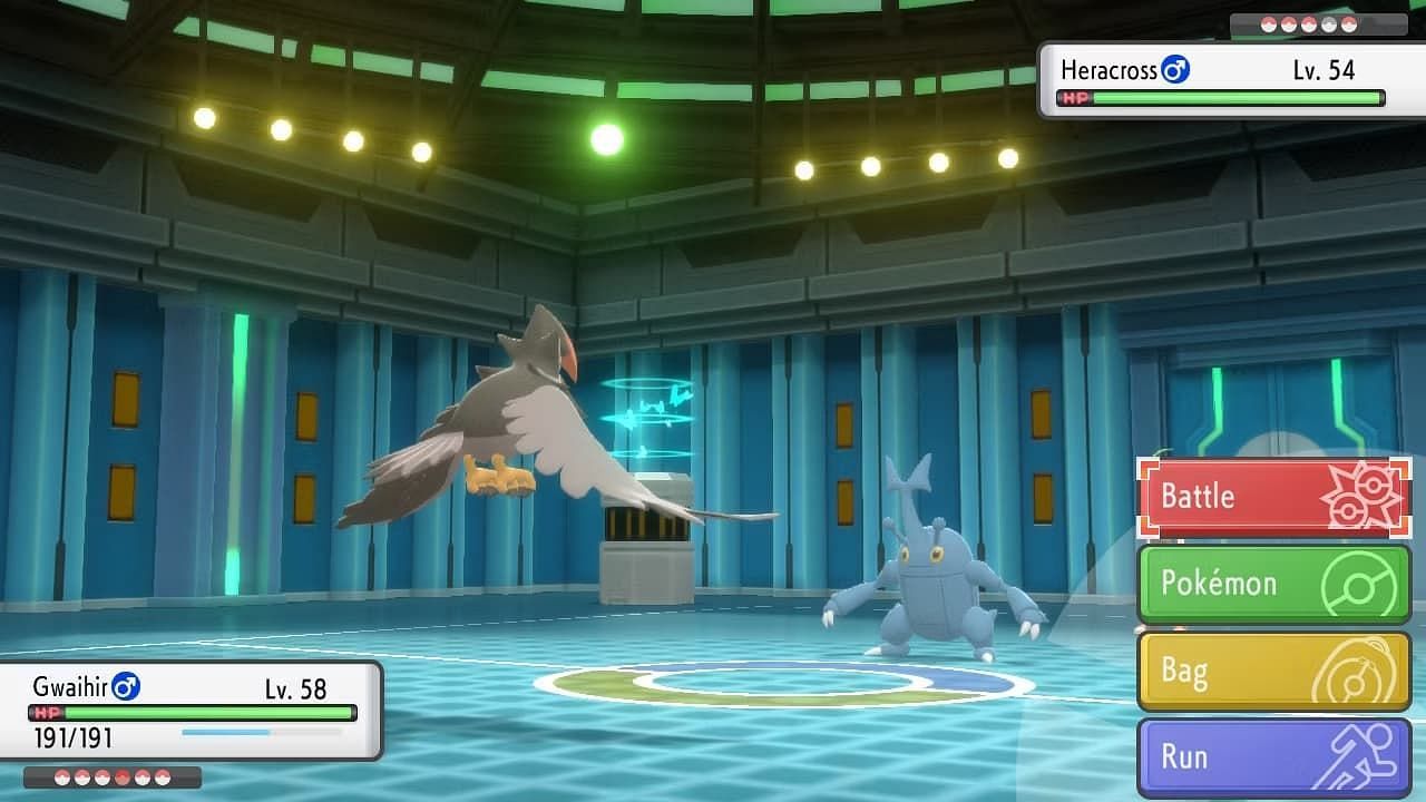 Staraptor battles Heracross in Pokemon Brilliant Diamond and Shining Pearl (Image via ILCA)