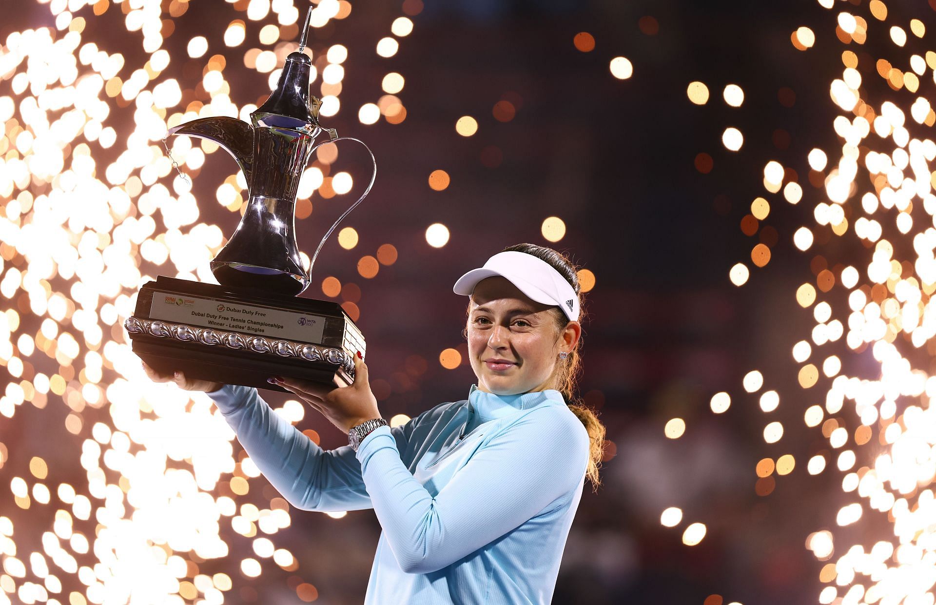 Jelena Ostapenko at the 2022 Dubai Open.