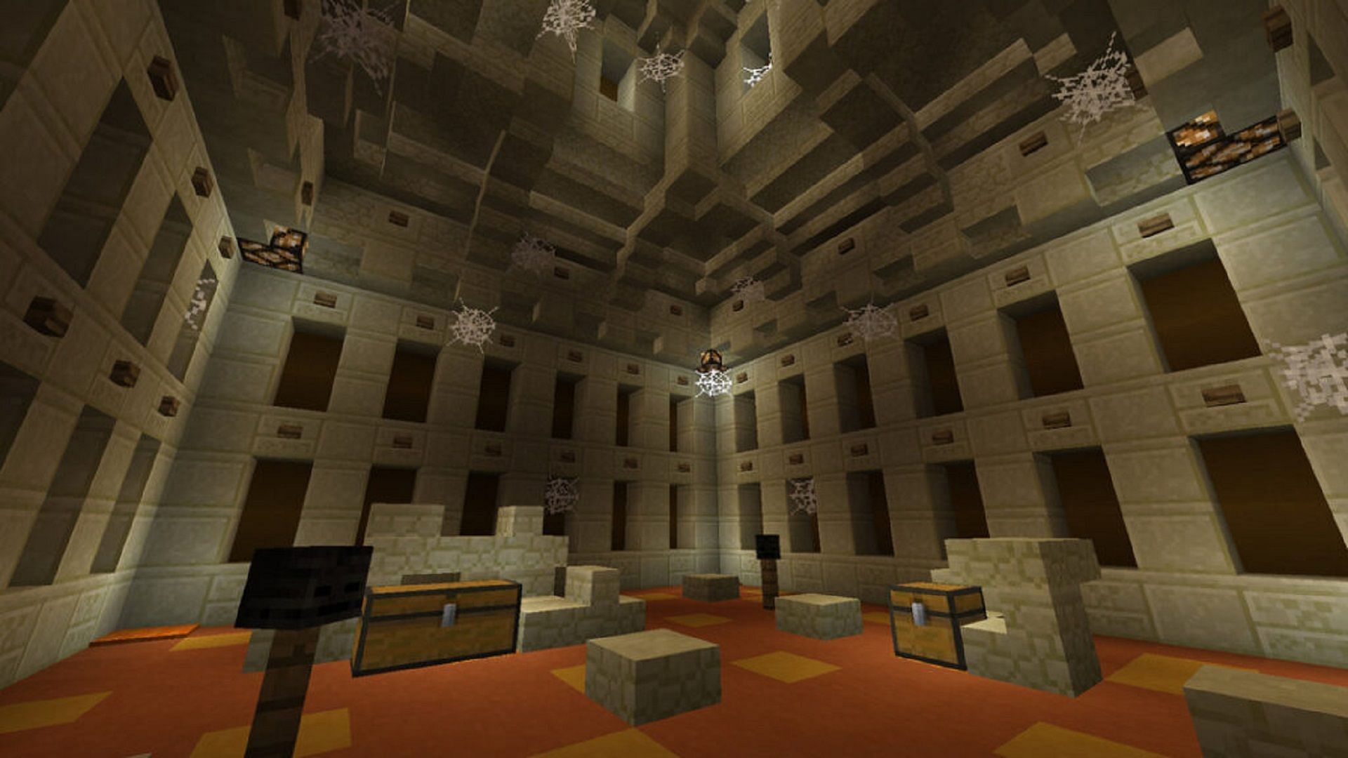 A player base utilizing a high ceiling concept (Image via Mojang)