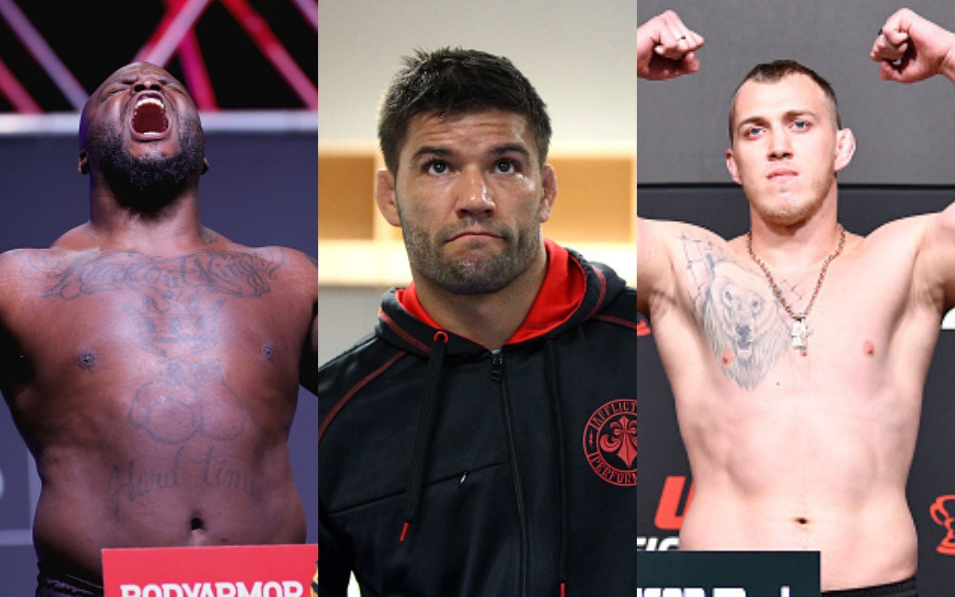 Derrick Lewis (left), Josh Thomson (middle), Sergey Spivak (right)