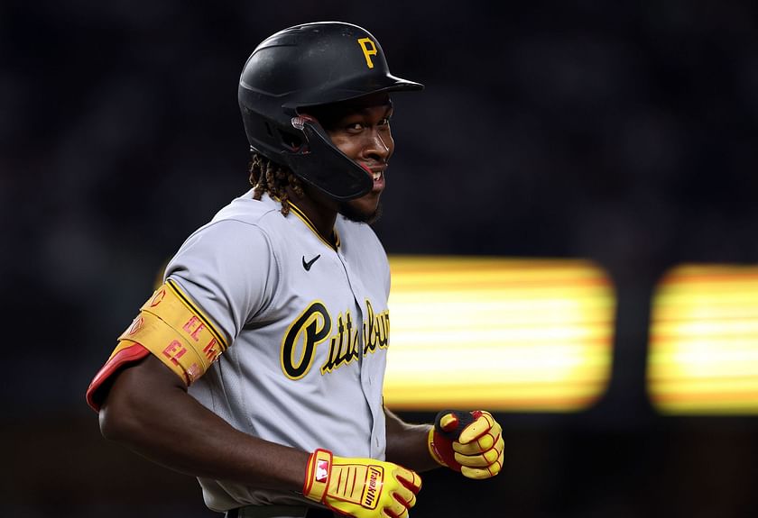 Oneil Cruz of the Pittsburgh Pirates in action against the Chicago