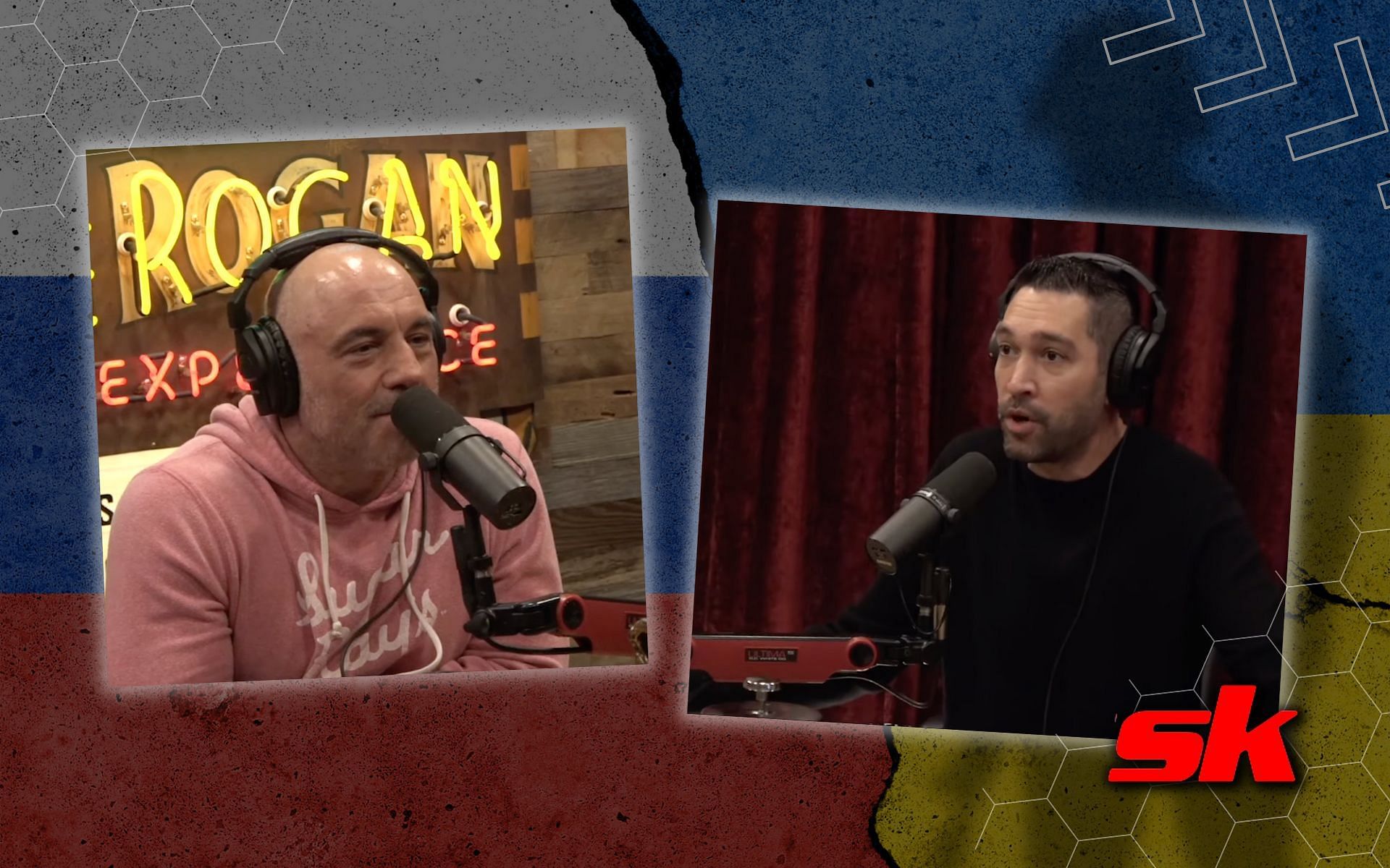 Joe Rogan and Dave Smith how the Ukraine- Russia war could be prevented and the real hidden politics around the conflict. [Image credits: YouTube/PowerfulJRE; UVA Today.]
