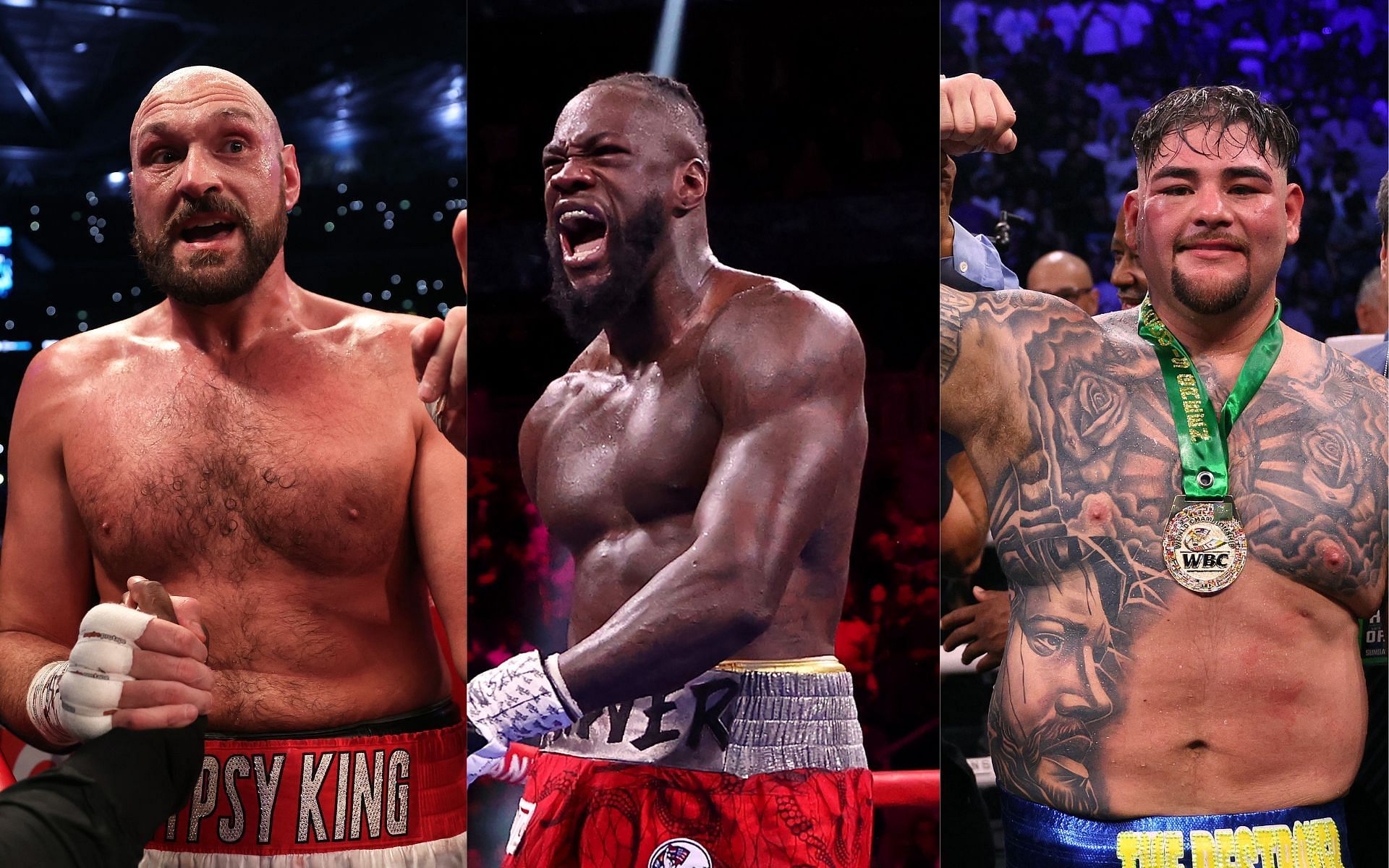 Tyson Fury (left), Deontay Wilder (center), and Andy Ruiz Jr. (right) (Image credits Getty Images)