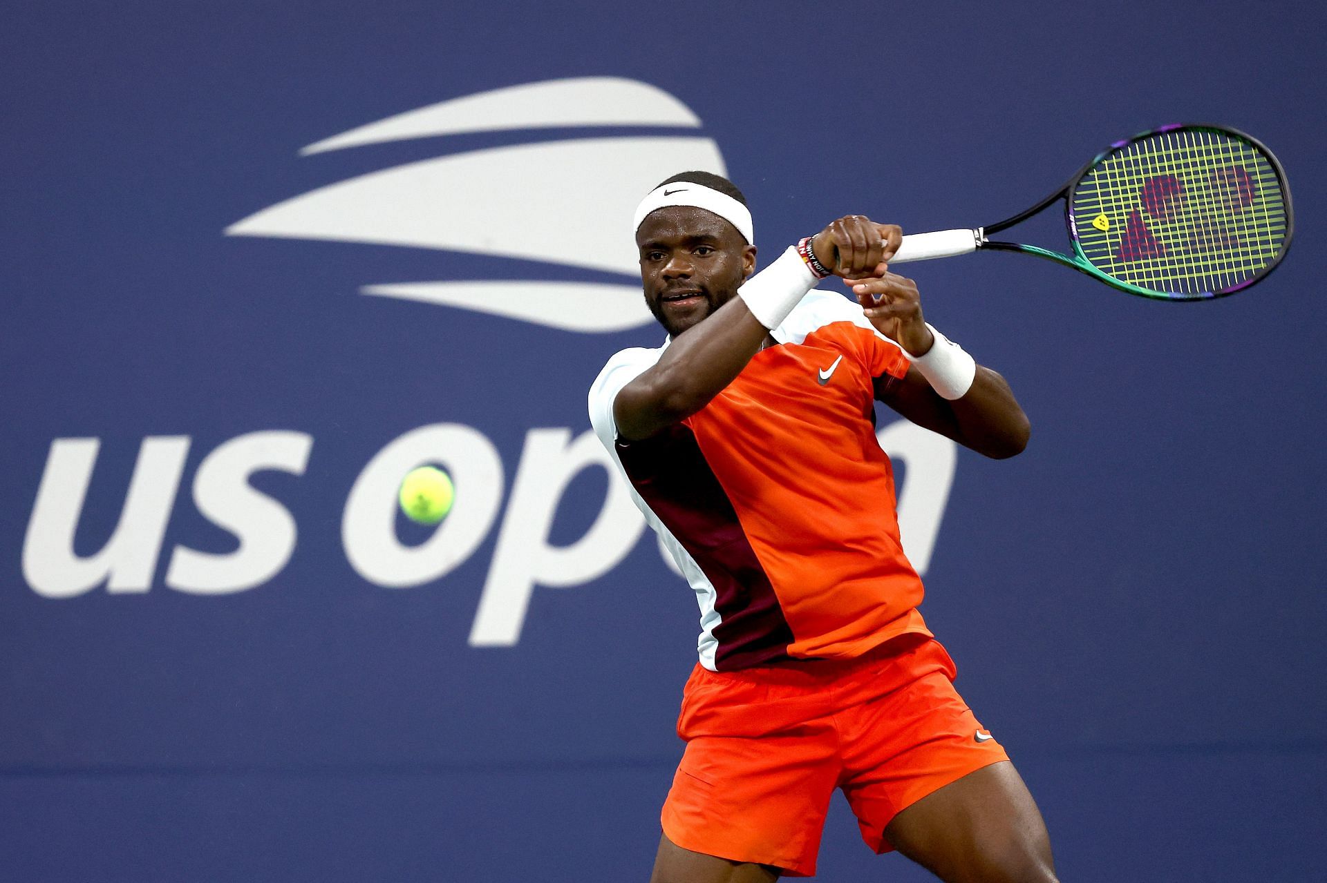 Tiafoe in action at the 2022 US Open