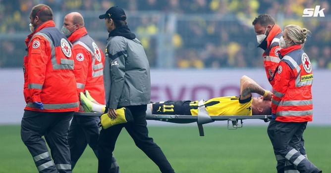 WATCH: Borussia Dortmund captain Marco Reus in tears as he is carried off the pitch after suffering serious injury