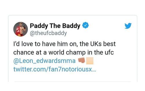 Paddy Pimblett hails Leon Edwards as UK's best chance at UFC gold