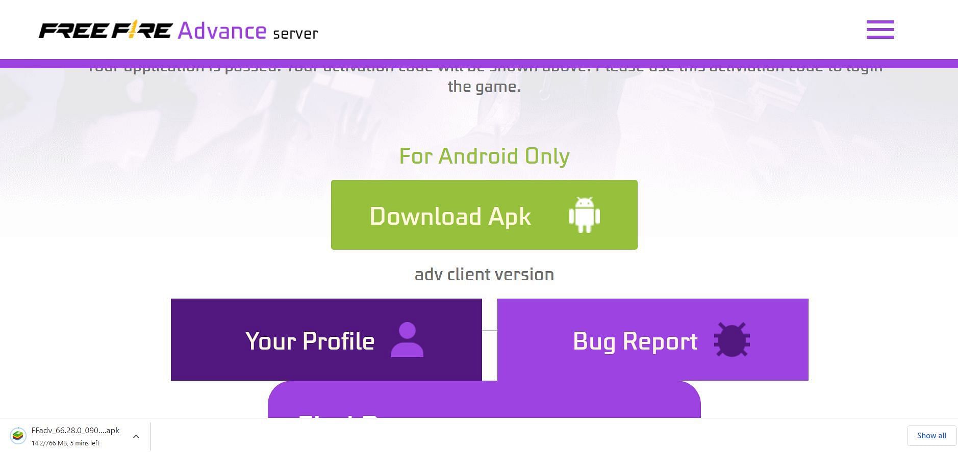 Free Fire OB36 Advance Server How to get Activation Code start