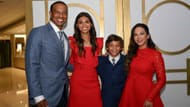 Tiger Woods with his family at the World Golf Hall of Fame in March 2022 (Image via Getty Images)