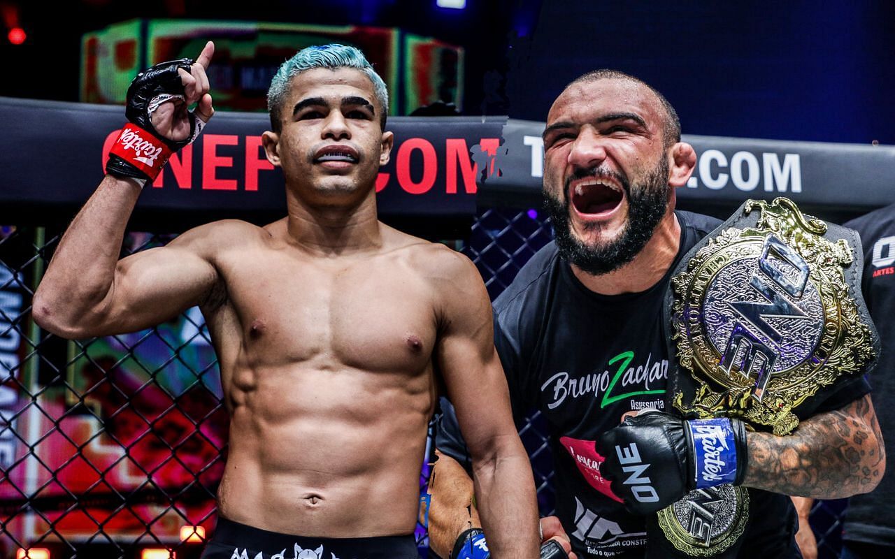 Fabricio Andrade (left) sees himself finishing ONE bantamweight world champion John Lineker (right) in the first round. (Image courtesy of ONE)