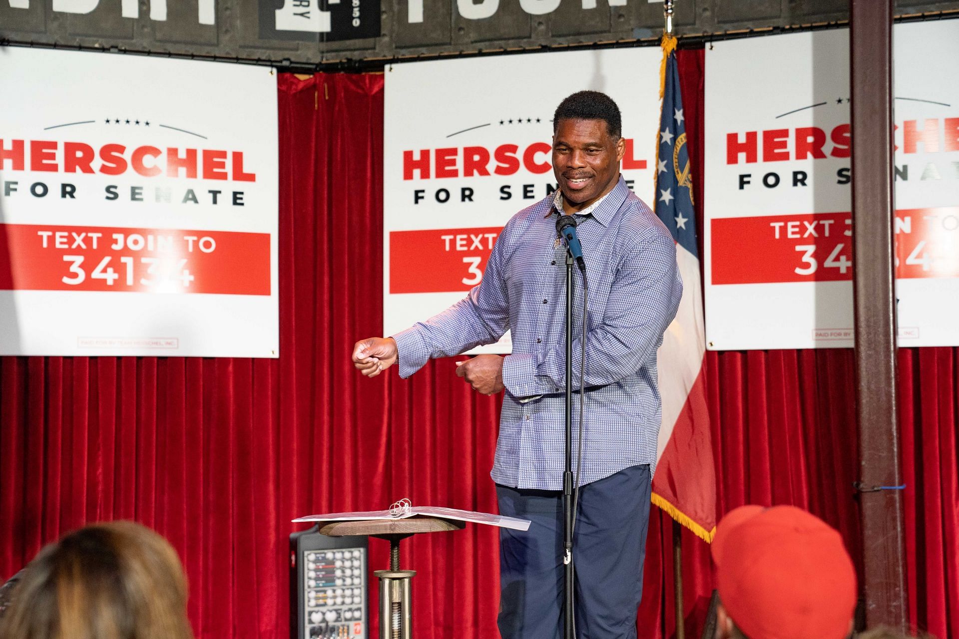 Georgia GOP Senate Candidate Herschel Walker Holds Rally Day Before Primary Election